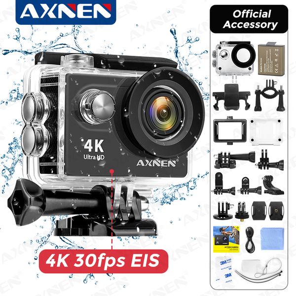 Caméras résistantes aux intempéries AXNEN H9R H9 Caméra d'action Ultra HD 4K 30fps 1080P 60fps WiFi 2 pouces 170D Casque étanche sous-marin Enregistrement vidéo Sport Cam 230825