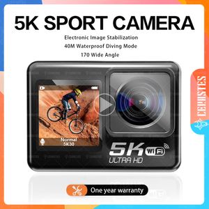 Weerbestendige camera's CERASTES 4K 5K 60FPS WiFi Anti-shake actiecamera Dubbel scherm 170 Groothoek 30m Waterdichte sport met afstandsbediening 230825