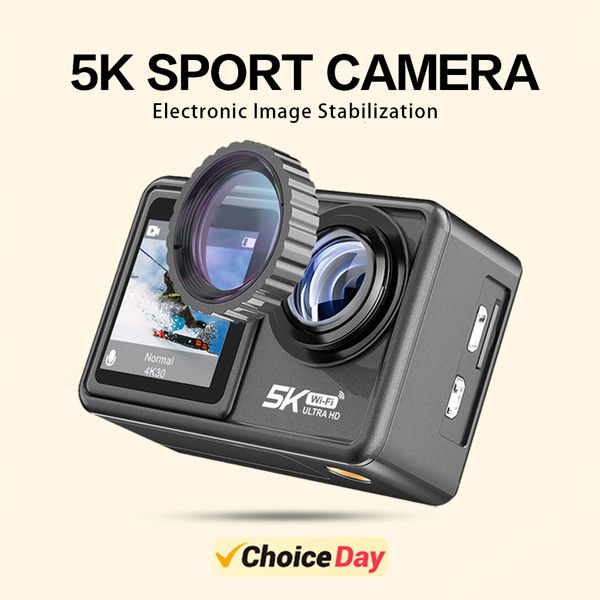 Caméras résistantes aux intempéries Caméra d'action Cerastes 5K 4K 60FPS EIS vidéo avec objectif de filtre en option 48MP Zoom 1080P Webcam Vlog WiFi Sports Cam Remote 230825