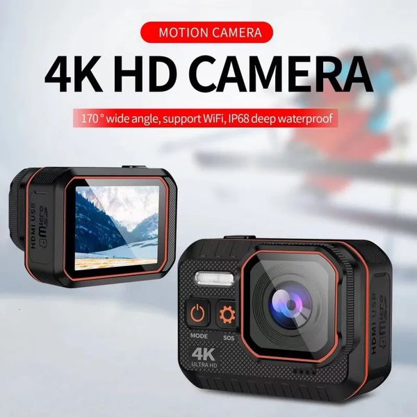 Cámaras resistentes a la intemperie Cámara digital 4K Ultra HD 60FPS Action Cam Al aire libre Impermeable Bicicleta Motocicleta Casco Deporte con pantalla LED Deportes 231025