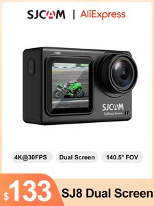 Caméras résistantes aux intempéries SJCAM Action Camera SJ8 double écran 4K 30FPS 20MP étanche WiFi Vision nocturne tactile Sports avec carte mémoire 64GB 230825