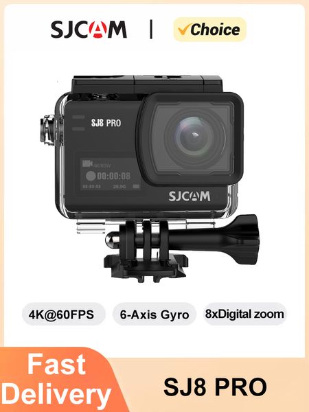 Caméras résistantes aux intempéries SJCAM SJ8 PRO Caméra d'action 4K 60FPS WiFi Sports DV 230825