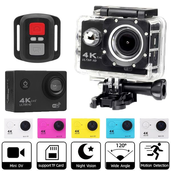 Weerbestendige camera's Ultra HD 4K 60fps WiFi 2.0 Mini-actiecamera 170D onderwater waterdichte camerahelm Video-opname Go Sports Pro 230825