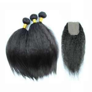 Tisser adorable grand yaki naturel noir couleur poils tisser 1026 pouces disponibles paquets de cheveux synthétiques nus afro Kinky Straitement 100g