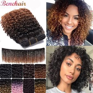 Tissage BENEHAIR synthétique Ombre crépus bouclés cheveux paquets résistant à la chaleur fibre cheveux armure faux cheveux pour les femmes noires noir brun rose