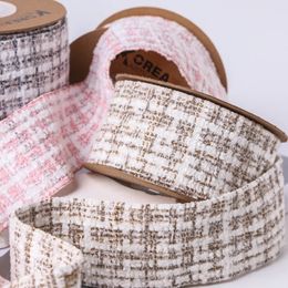 Tissage en coton ruban tressé 25 mm 40 mm ruban de tweed bricolage Bowknots kids accessoires matériaux matériaux à la main collier de couture 240327