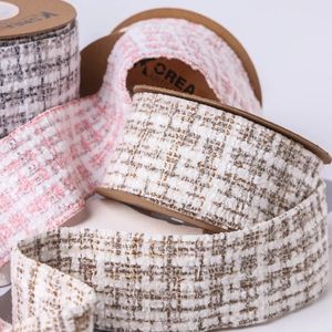 Tissage de laine de coton ruban tressé 25mm 40mm ruban tweed bricolage faire des nœuds papillon enfants accessoires de cheveux matériel collier de couture à la main 240321
