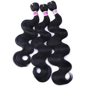 Weave FSR Body Wave Zwart Blonde Kleur Vezel haarbundels Synthetisch haar Weave 1620 Inch Beschikbaar 3 bundels / Partij 210g haar Product