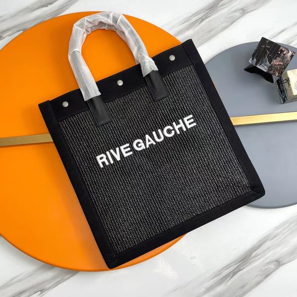 lin tissé Grands sacs à provisions de plage Sac à main pour femme et sac à main en relief Rive Gauche sac fourre-tout pour homme pochette de créateur de luxe coucher de soleil Crossbody selle duffle Sac à bandoulière