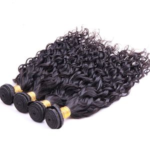 weven natuurlijke kleur water golf 100 onbewerkte virgin haarbundels braziliaanse maleisische remy human hair extensions