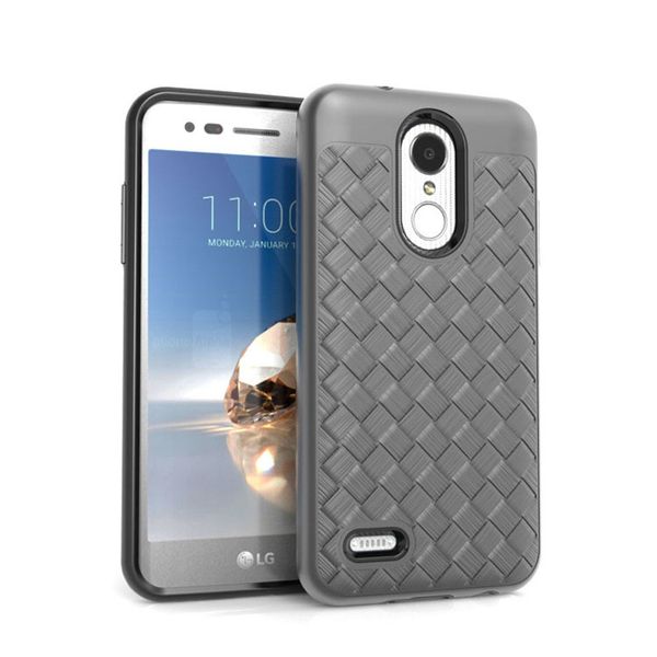 Funda de teléfono con patrón de tejido para Motorola MOTO E5 plus E5 play E4 Samsung Galaxy J7 2018 J3 2018 TPU PC Anti Fall Oppbag