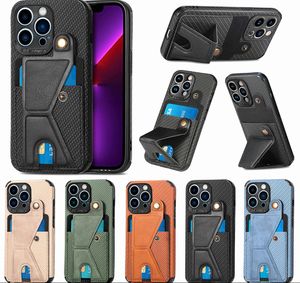 Weefpatroon pu lederen kas flipstandaard houder portemonnee back telefoonhoesje voor iPhone 14 13 12 pro max koolstofvezel standaard huidbedekking