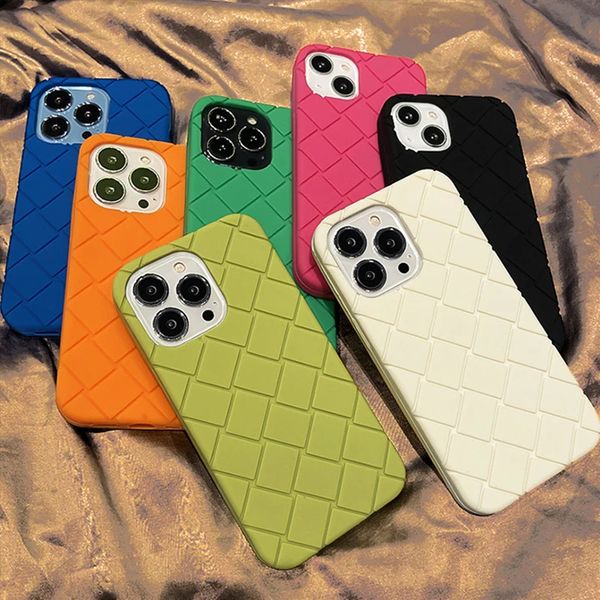 Funda de silicona con patrón de tejido para iPhone, funda a prueba de golpes para iPhone 15, 14, 13, 12, Mini Pro Max, 14, 15 Plus