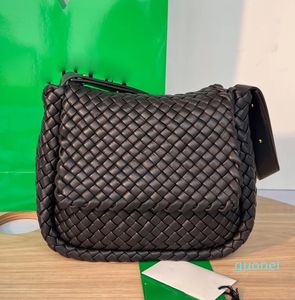 Weave Sacs à bandoulière Femme Cobble Sac à main Sac à main Poche à fermeture éclair intégrée Cuir véritable Intrecciato Shopping Sacs à main Grande capacité Composite évidé