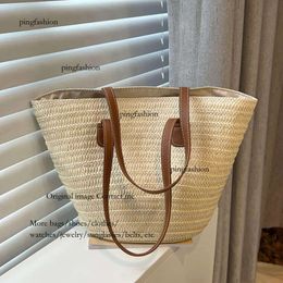 Madeado Tote Gran capacidad Bolsa de paja de playa de verano y bolso Homenaje bohemio para mujeres 2023 Bolsa de viaje de damas ping