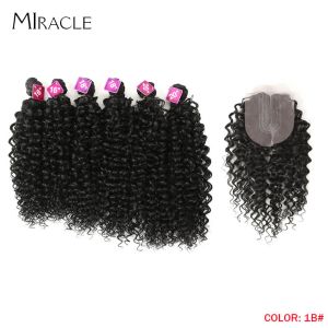 Tisser les faisceaux de cheveux synthétiques de l'Afro avec des cheveux de fermeture à haute température Fibre afro pointu raide coiffure ombre blonde