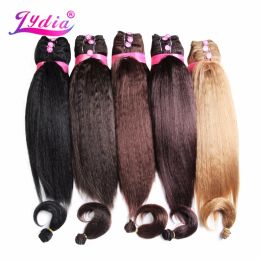 Weave Weave Lydia for Women Kinky Straight 5pcs/Pack Synthetic Hair 14 "16" 18 "Cabello Kanekalon Pure Color Bundles