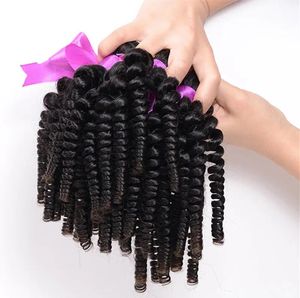 Teje elibess 3 paquetes afro rizado cabello rizado tejido rizo en espiral 100 cabello humano cabello virgen brasileño rizado tía funmi rizos hinchables trama