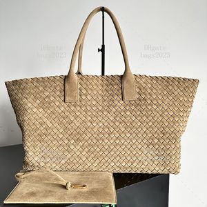 Bolsa de compras de diseñador de tejido 51 cm Bolsas de bolsas de piel de 51 cm Calidad del espejo de la gran capacidad con la caja del hombro LB145V