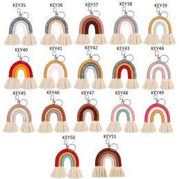 Weven Regenboog Sleutelhangers voor Vrouwen Kwastje Macrame Sleutelhangers Sleutelhouder Jewelry256i