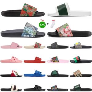 Web plate floom tigre sandal curseur pantoufle fleurs en caoutchouc en caoutchouc rose rose rouge vert noir blanc floral fraise print sneaker 67J3 # #