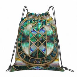 Web of Wyrd The Matrix of Fate V-Viking Age Cool Print Drawstring Bols