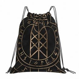 Web de Wyrd V-Viking Age Cool Kawaii Sacs à cordon de randonnée Corloge de chaussures Stockage Multi-Functi et Pagnière de sac à dos portable Portable J4SG #