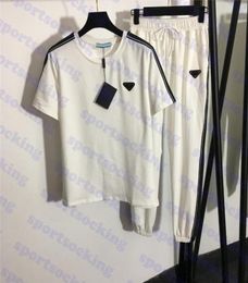 Webbing à manches courtes tshirt costume imprimement pantalon de sport pour femmes pantalon décontracté en deux pièces 6519966