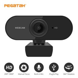 Cámara web 4K 1080P Mini cámara Enfoque manual Cámara web Full HD con micrófono Cámara web USB para Youtube PC Computadora portátil Cámara de grabación de video HKD230825 HKD230825