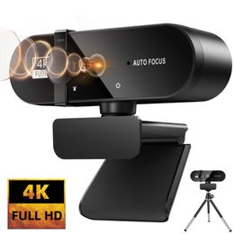 Cámara web 4K para PC Cámara web 2K 1080P Cámara web Cámara USB para computadora con micrófono Full HD 4 K Web Can Autofocus