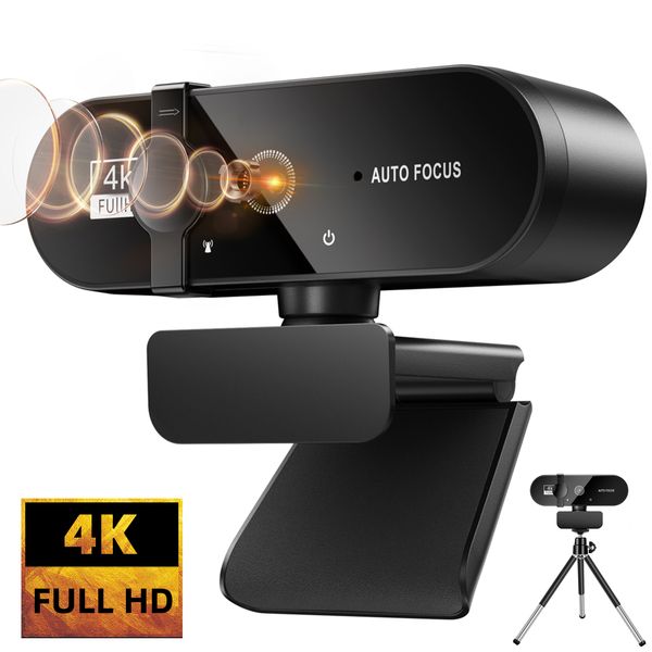 Webcam 4K pour PC Caméra Web 2K 1080P Web Cam USB Caméra vers Ordinateur avec Microphone Full Hd 4 K Web Can Autofocus