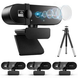 Webcam 4k caméra Web professionnelle 1080p Web Cam Full Hd pour PC caméra Usb Streaming 2k ordinateur Autofocus Webcan avec Microphone HKD230825 HKD230828 HKD230828