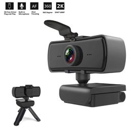 Webcam HD 2K 2040*1080P Ordinateur Pc Webcamera Met Microfoon Draaibare Camera Voor Live-uitzending Video Bellen Conferentie Werk