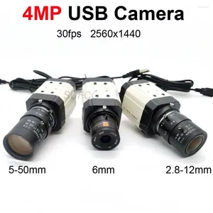 Caméra PC WEBCam 30fps 2560x1440 MJPG boîte UVC haute vitesse objectif Zoom Varifocal 2.8-12mm/5-50mm ou objectif fixe 6mm