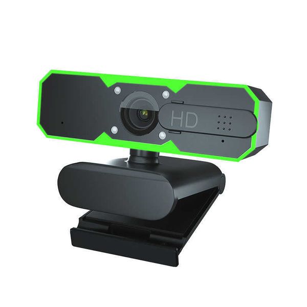 Webcams 1080P Webcam Microphone Light Rotatif pour le travail vidéo en direct pour caméra PC