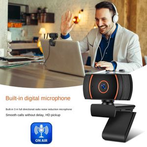 Webcams Webcam 1080P avec microphone, mini caméra d'ordinateur pour cours vidéo en ligne, diffusion en direct