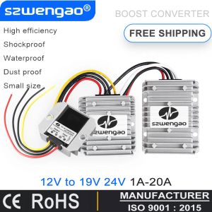 Cámaras web envío gratis 12V a 19V 24V 3A 5A 8A 10A 15A 20A BOOST DC DC Regulador de convertidor de 12 voltios a 19 voltios Fuente de alimentación de la computadora portátil