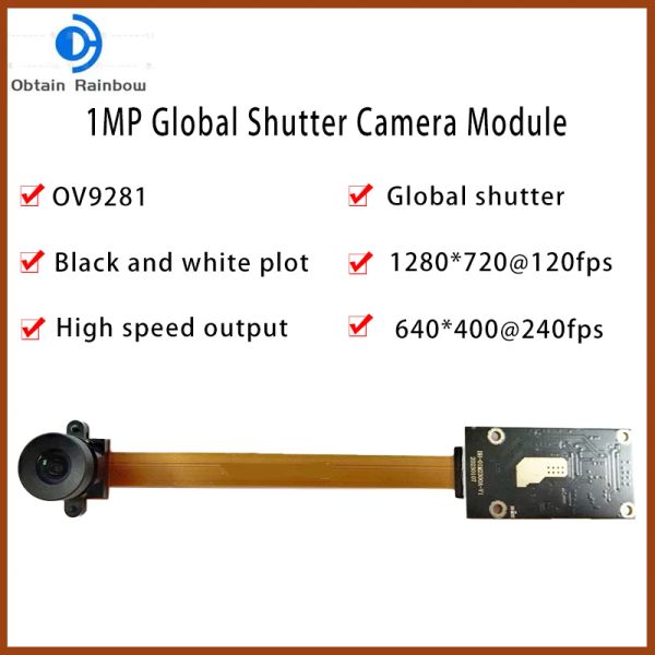 Webcams 240fps module de caméra d'obturation globale 720p 1MP, ov9281 webcam USB Monochrome, Haute fréquence d'action Capture Windows Raspberry Pi