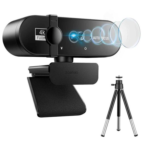 Webcams 2K 4K Webcam 1080p caméra Web avec trépied de Microphone pour PC caméra Autofocus 1080p vers ordinateur USB Full HD Web CameraL240105