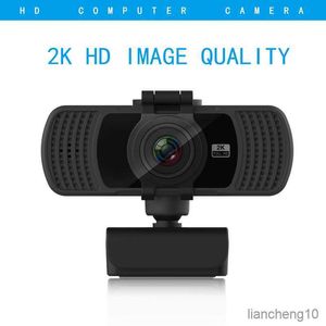 Webcams 2k webcam met vaste focus High-definition groothoeklens High-definition lens Graden Draaibare stekker Camera met vaste focus R230728