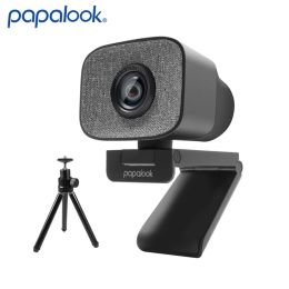 Webcams 2K HDR 1080P Webcam, Papalook PA930 60fps Streamcam PC Streaming Live USB -webcamera met dubbele stereo -microfoon voor obs/Skype/Zoom