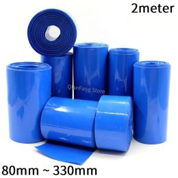 Webcams 2m PVC THAUX TUBE DU PLUS POUR 18650 Lithium Battery Couvre-couverture de câble isolé rétractable 80 ~ 330 mm de gaine de gaine bleue enveloppe