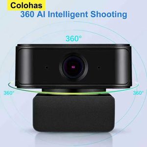 Webcams 2MP 1080p 360 degrés Ai Face Suivez le suivi automatique de la caméra réseau USB P2P vidéo numérique gratuite Caméra en ligne Panneau d'enseignement J240518