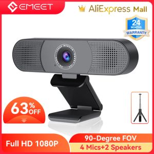 Webcams 3in1 1080p HD Webcam USB Plug Play Web Camera Emeet C980 Pro met 2 luidsprekers 4 microfoons voor videostreaming live