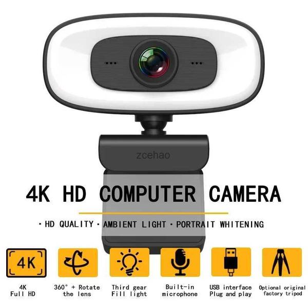 Webcams 4K Webcam 1080P pour PC caméra Web caméra USB Webcam en ligne avec Microphone Autofocus Full Hd 1080 P Web Can Webcan pour ordinateur L240105
