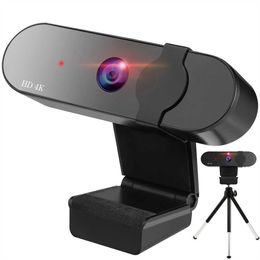 Webcams 4K Webcam 2K Cámara Red de alta definición Enchufe de transmisión en vivo con para computadoras Oficinas portátiles