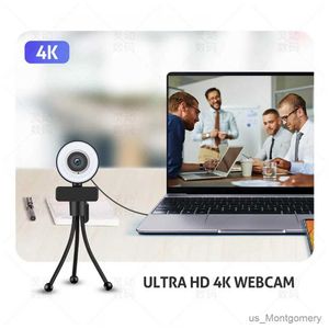 Webcams 4k webcam / 2k Camera web HD Full HD avec microphone Remployer Light USB web cam rotatif pour PC ordinateur portable pour le streaming en direct