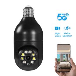 Webcams 5G WiFi E27 Bulb Camera Surveillance Vision nocturne Automatique Tracking Smart Camera Security Protection Monitor