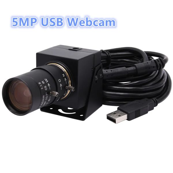 Webcams 5MP webcam 2592x1944 HD 550 mm manuel Varifocal CS Lens APTINA MI5100 USB industriel USB Camera pour ordinateur ordinateur portable ordinateur de bureau PC ordinateur