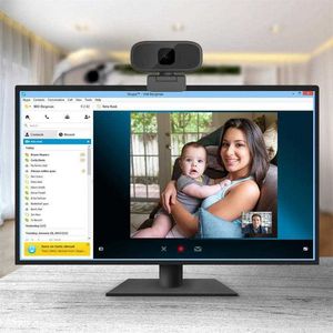 Caméra Webcams avec Microphone rotatif pour la diffusion vidéo en direct Webcam Mini caméra Web réglable noir